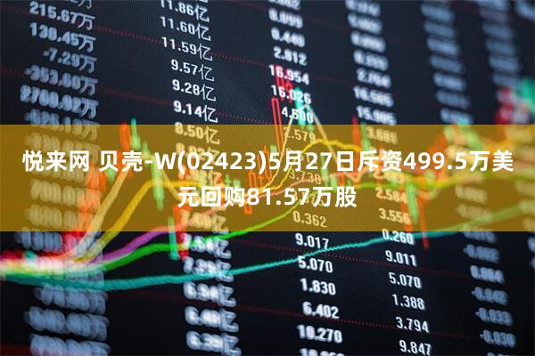 悦来网 贝壳-W(02423)5月27日斥资499.5万美元回购81.57万股