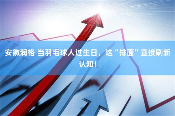安徽润格 当羽毛球人过生日，这“排面”直接刷新认知！