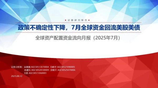 米配资 【申万宏源策略】政策不确定性下降，7月全球资金回流美股美债——全球资产配置资金流向月报（2025年7月）